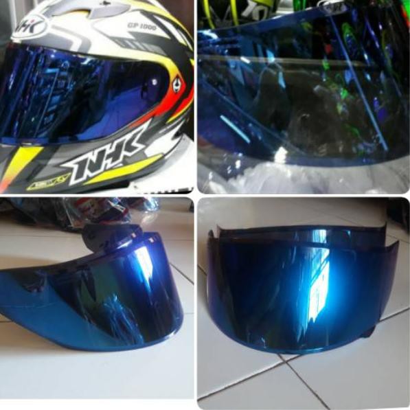 Langsung Beliii.. Kaca helm flat visor nhk gp1000 biru blue pnp gp tech