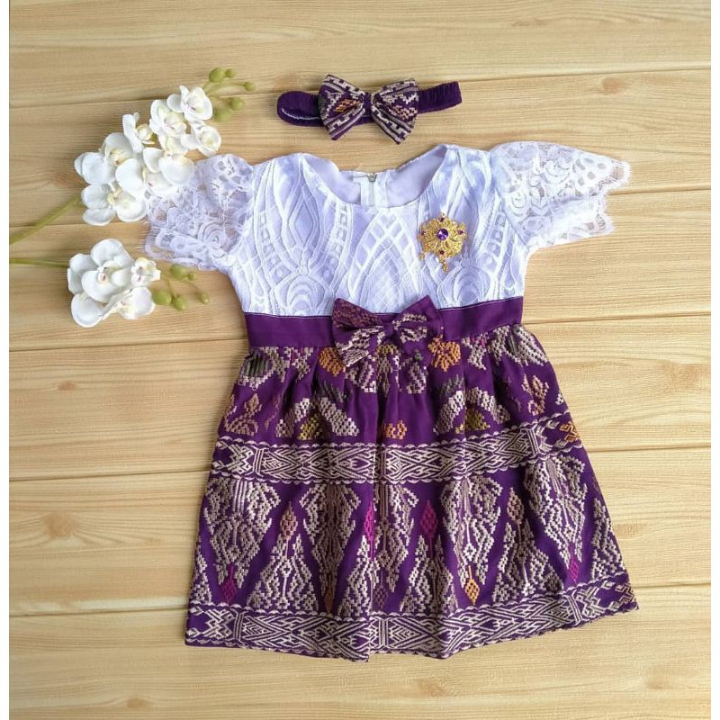 0-6 tahun free bandana DRESS BROKAT ANAK SEMI PRANCIS/ITALY