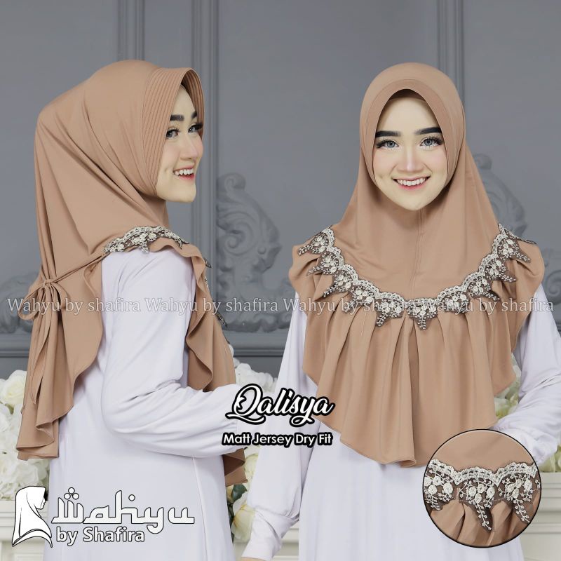 BERGO QALISYA RENDA WAHYU BY SHAFIRA HIJAB INSTAN BERGO PENDI FASHION MUSLIM