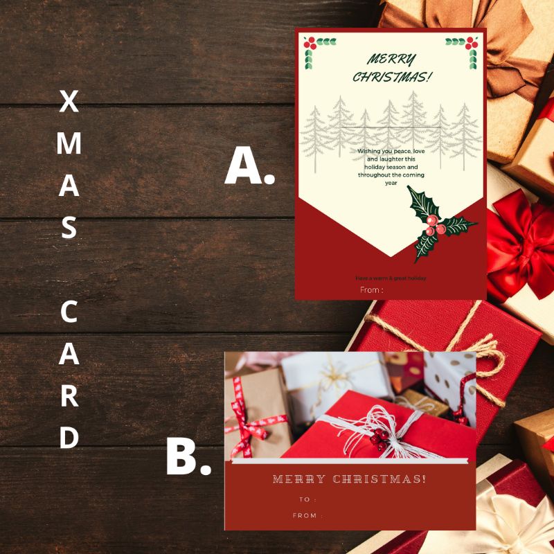 

Christmas card potrait dan landscape *260g & 310g* Kartu natal