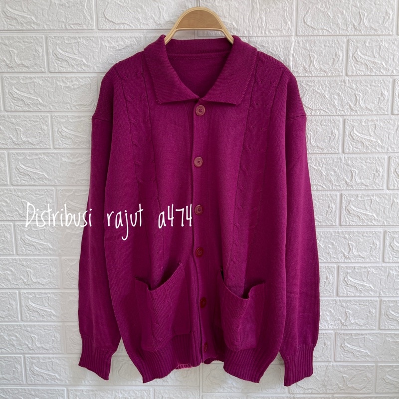 CARDY KNITS 9 AWE WANGKY BLOUSE CABLE KOREA CARDY RAJUT KANTONG  OVERSIZE TEBAL LEMBUT