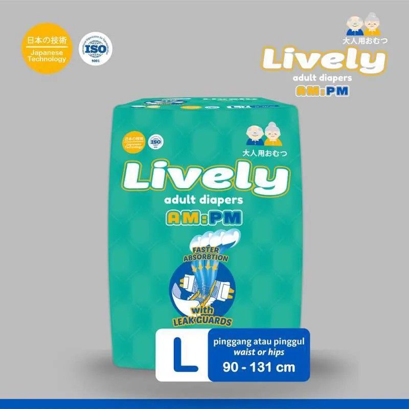 LIVELY Popok dewasa Perekat  / Pempers Dewasa perekat M8 L7 XL6 - adult diapers