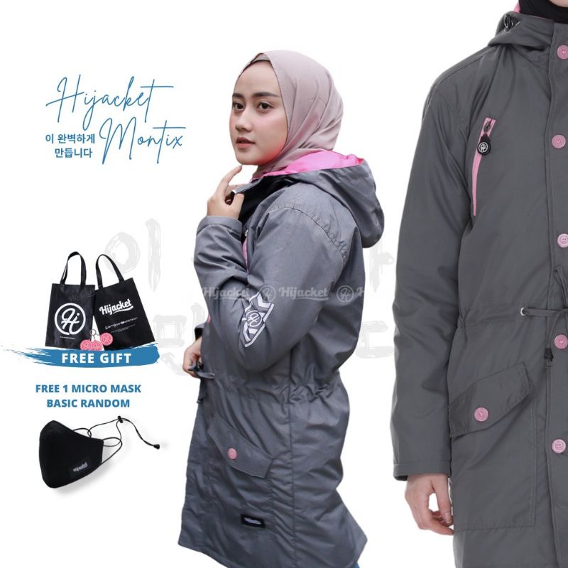 ❤ HIJACKET MONTIX ORIGINAL | JAKET WATERPROOF | JAKET GUNUNG KEREN | JAKET MUSLIMAH