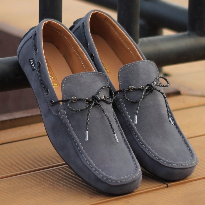 LICK NEW GREY |FORIND x Reyl| Sepatu Suede Vintage Klasik Casual Pria Boat Ori Original Footwear