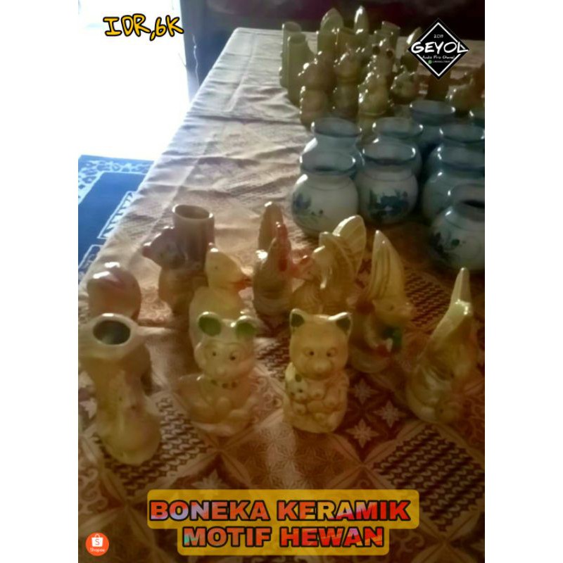 BONEKA KERAMIK MOTIF HEWAN MURAH