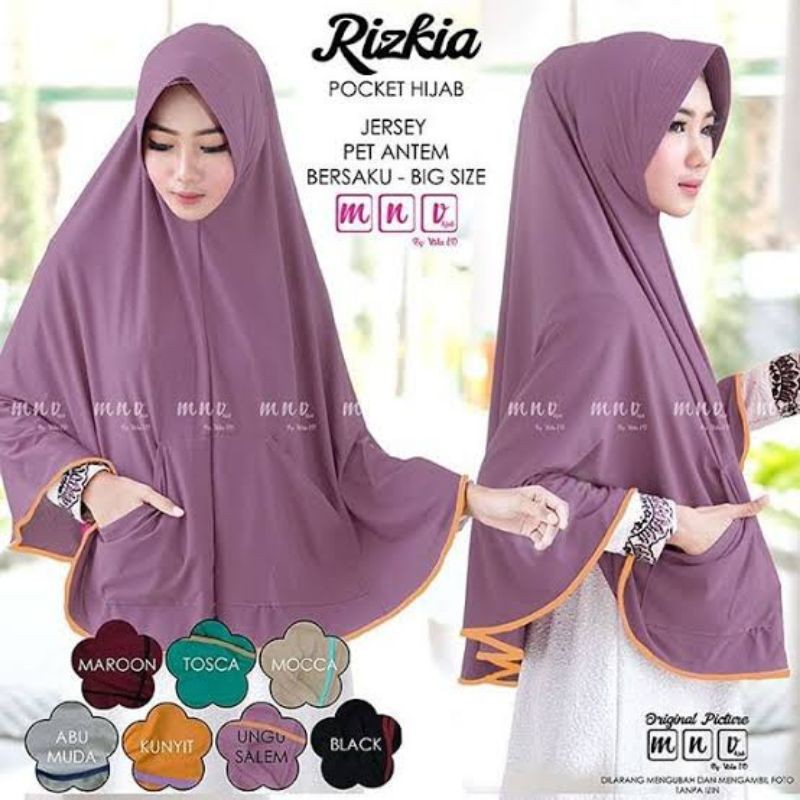 TERLARIS...  SIAP KIRIM(COD) HIJAB JUMBO SAKU RIZKIA POCKET || HIJAB JUMBO JERSEY HYGET TERMURAH