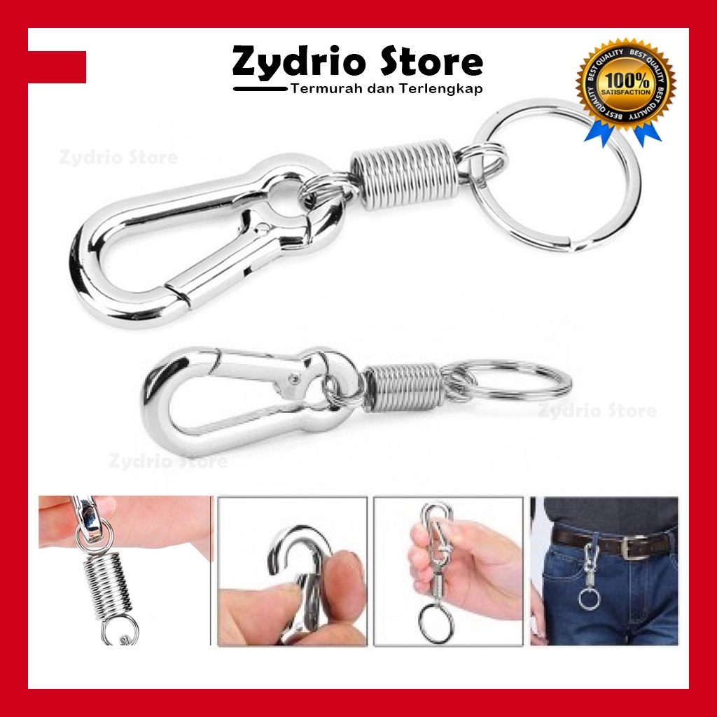 Carabiner Stainless + Pegas Per / Karabiner Alat Pengait Panjat Tebing