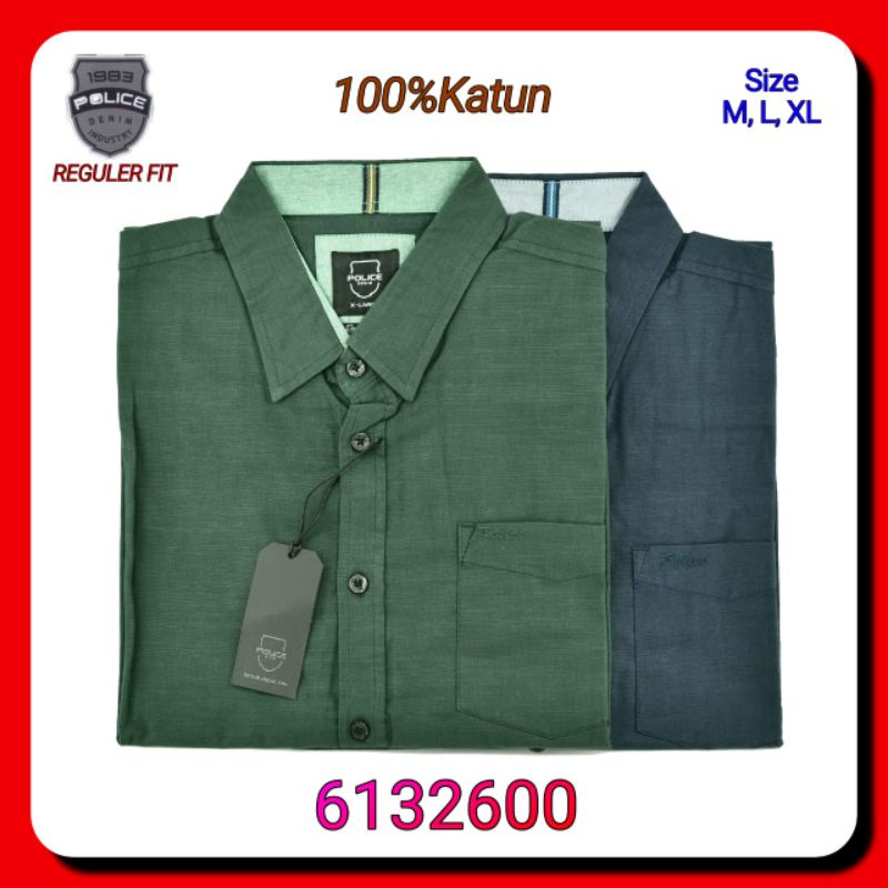 Kemeja Casual Pria Police Denim Industry 6132600 Lengan Pendek