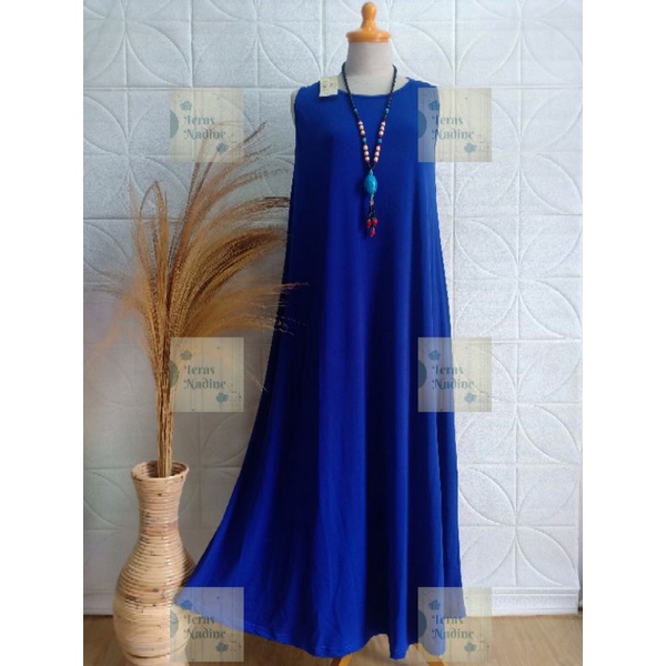 Gamis Jersey Kutung | Maxy Jersey Tanpa Lengan | Dress Jersey Kutung | Gamis Ucansee | Manset Dress 