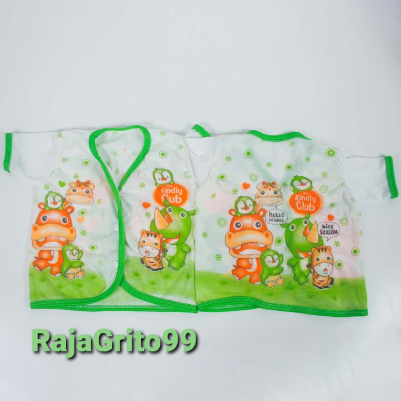 Baju Bayi Lengan Pendek Putih sablon - print isi 1 lusin bahan Polyster / Baju pendek Bayi Motif, PE newborn ( 12 pcs)