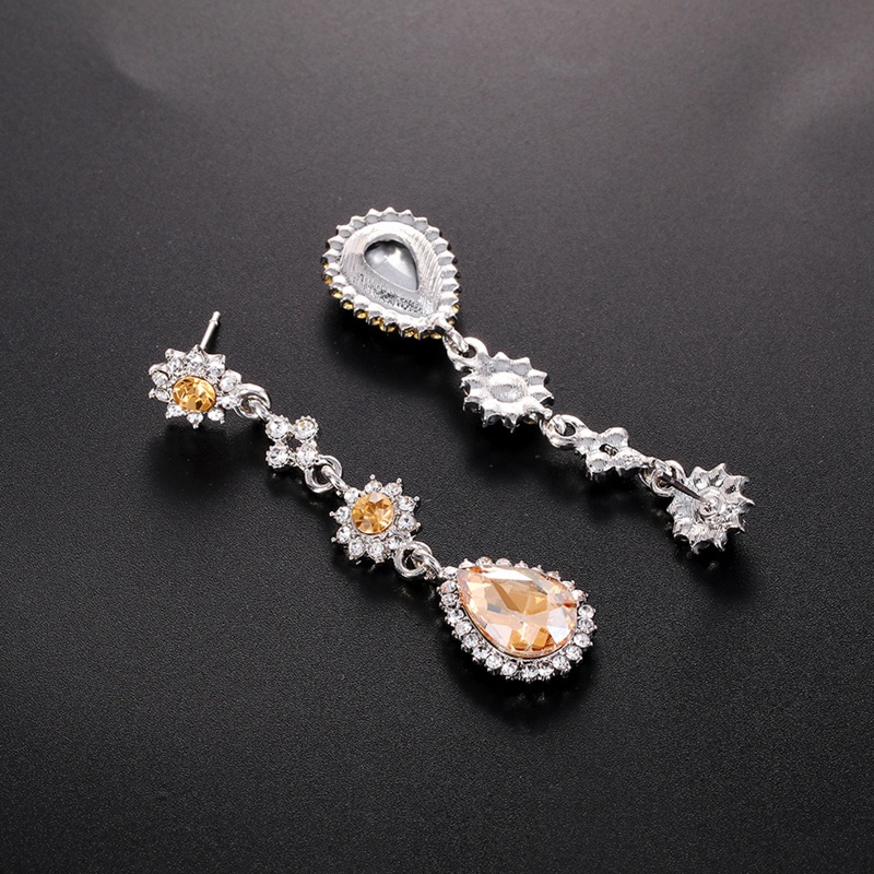 Fancyqube Anting Kristal Berlian Imitasi Model Panjang Gaya Korea Untuk Wanita