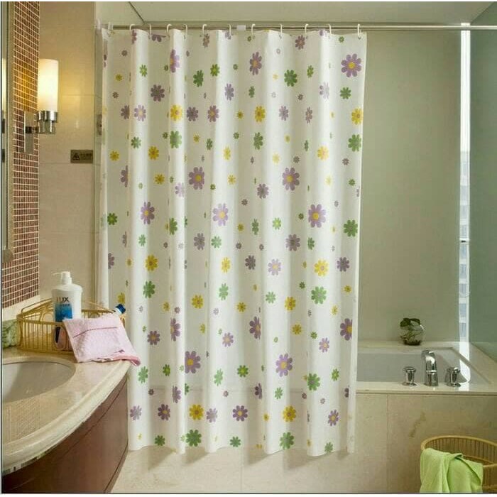 Kamar Tidur - Shower Curtain - Tirai Kamar Mandi Tirai/Korden Kamar Mandi Anti Air + Pengait Plastik