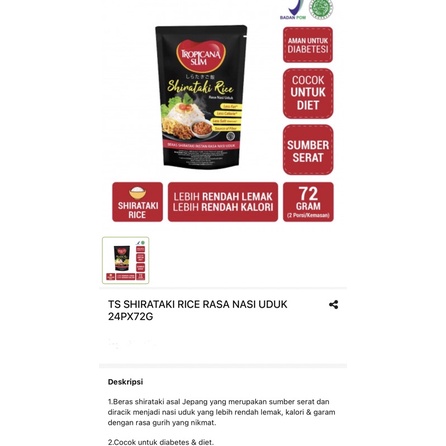 

Nasi shirataki Tropicana slim rasa nasi uduk Termurah