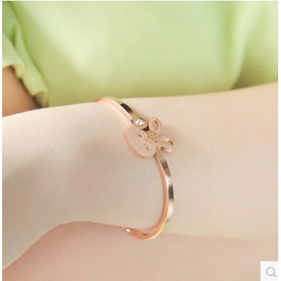 Gelang Bracelet Wanita Aksesoris Titanium Korea Cocok Hadiah GK106 motif kelinci bunny lucu