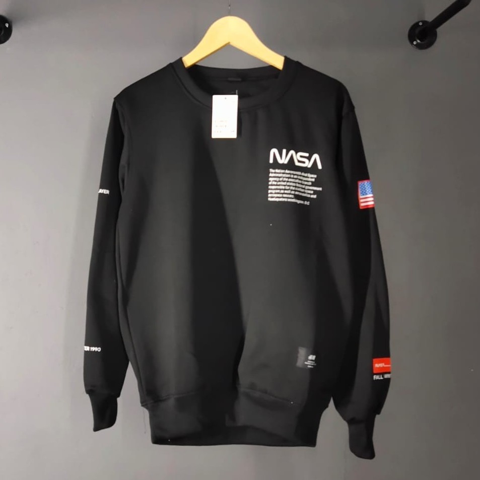 Jaket Crewneck NASA Plat H&amp;* Sweater Premium UNISEX Terbaru Terlaris