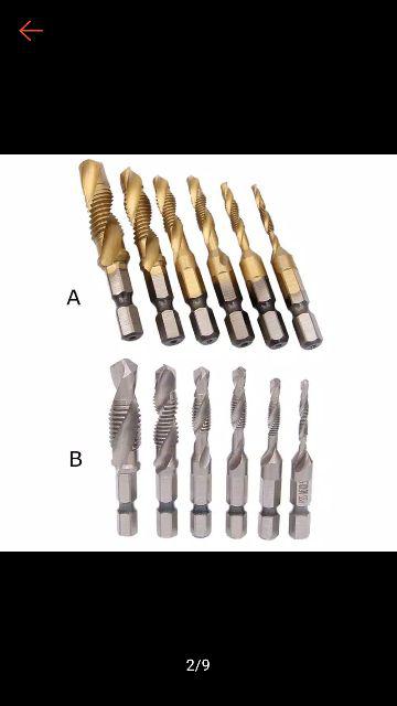 6pcs/set Mata Bor Hss Pembuat Ulir Baut Bahan Baja Ukuran Panjang 70mm Untuk Peralatan Pertukangan