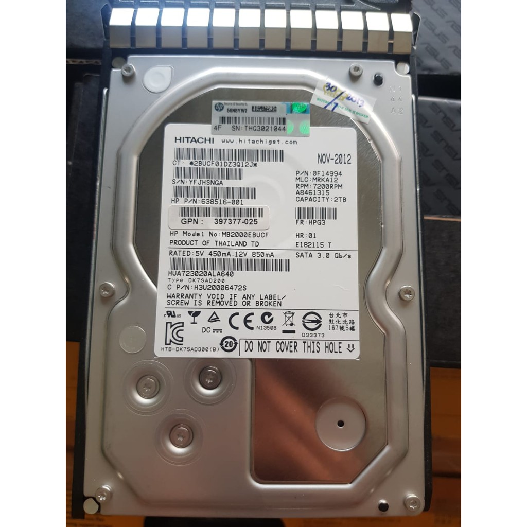 HDD SERVER HITACHI 2 TB 7200 RPM