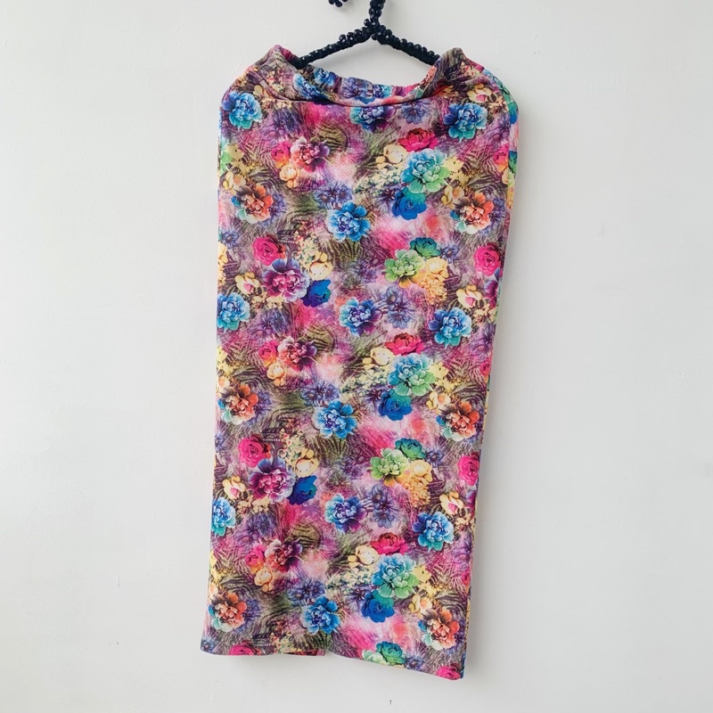 preloved rok bunga bahan spandex stretch