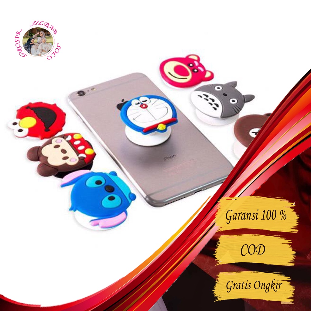 3 M - Pop Socket HP -- AC 05 -- 3D Karakter Cartoon / Pop Socket 3D / Pop Socket Aksesoris HP - Pegangan Ring Stand Jari Pengaman HP anti jatuh dan pecah  Phone Holder Kartun Lucu warna warni Bisa untuk Hadiah Gift ulang tahun anniversary