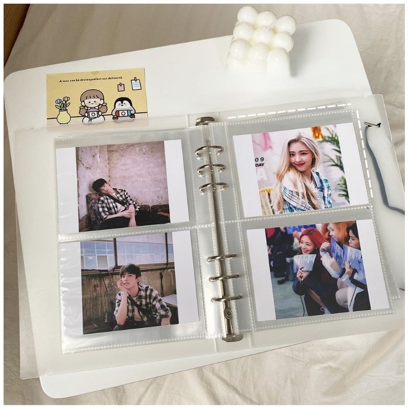 Binder A5 Love Heart Hard Case Photocard / Album Photo PC Paper Sleeve 6 Ring