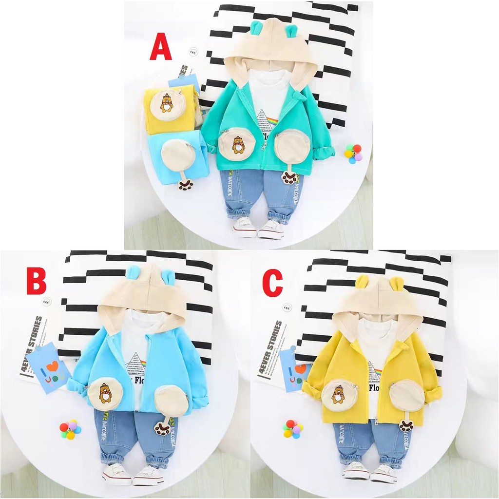 1thn-5thn SETELAN HOODIE 3IN1 BAJU ANAK LAKI LAKI  SKU0029