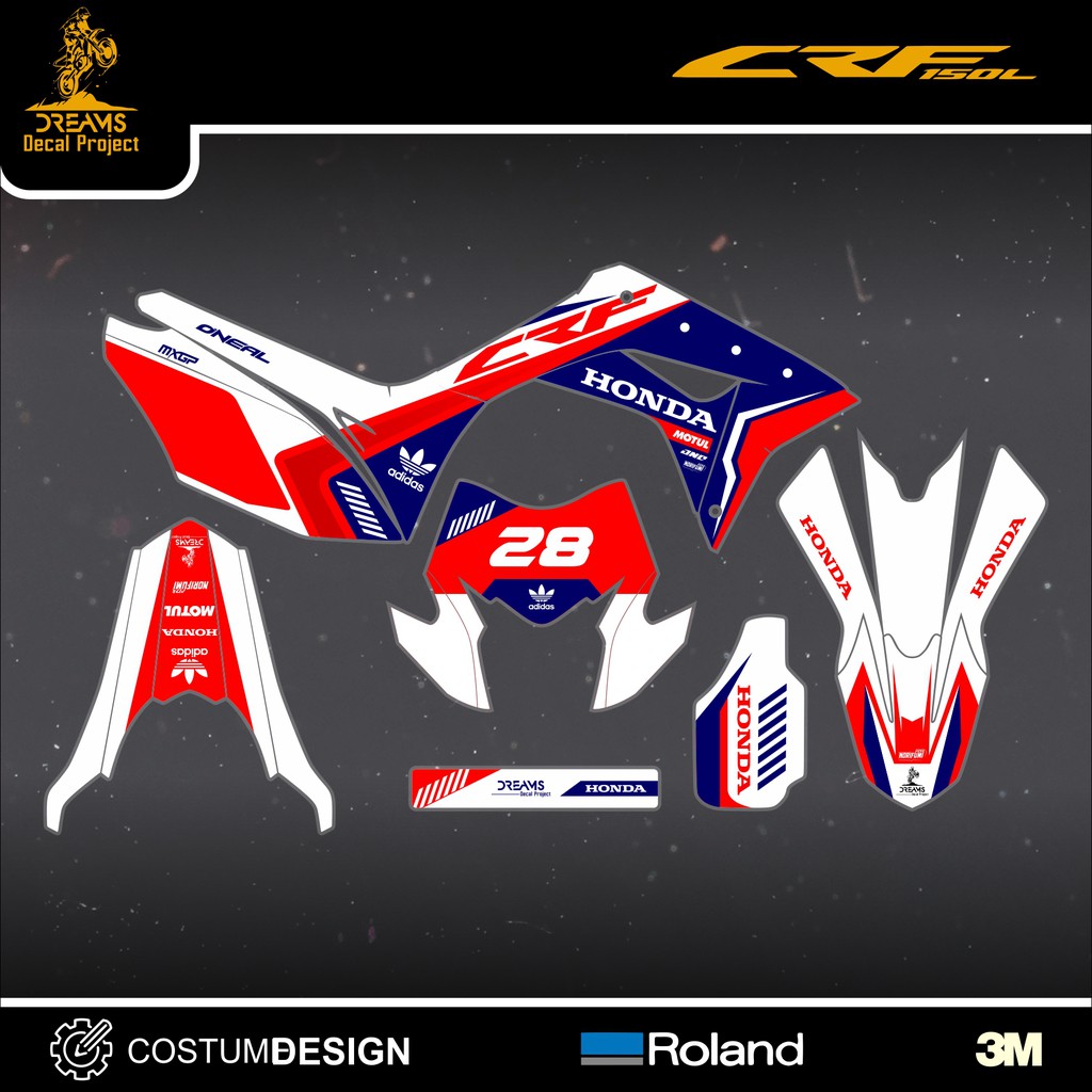 Dcal CRF 150L Merah Biru New