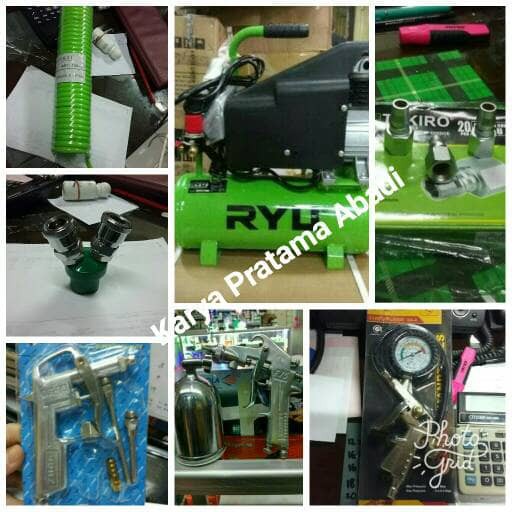 BEST SELLER PAKET KOMPLIT KOMPRESOR RYU RCP 075 ISI ANGIN CAT SPRAY GUN SAGOLA 75 Berkualitas
