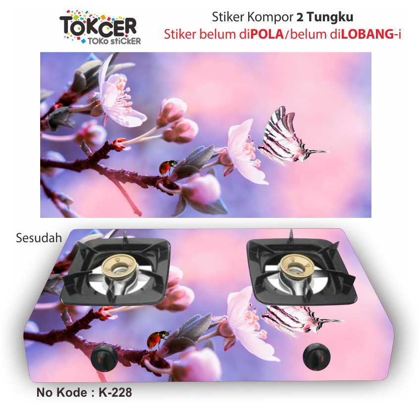 Stiker Kompor 2 Tungku Bunga Tulip