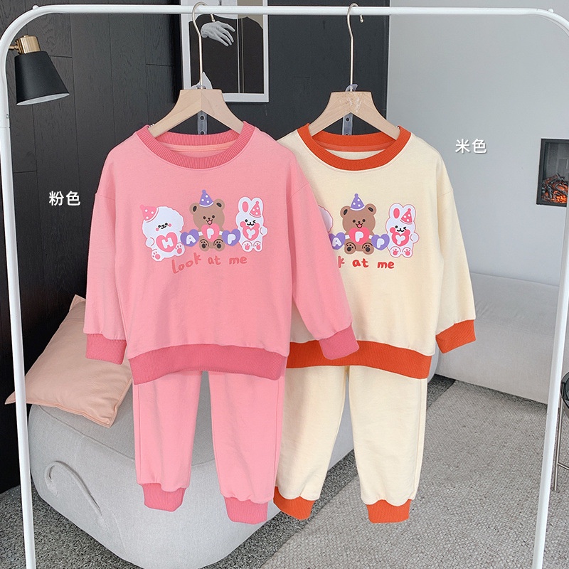 HappyOliver PASSWORD HAPPY TRIO PANDA Setelan Sweater 1 - 7 Tahun Baju Anak BerKualitas