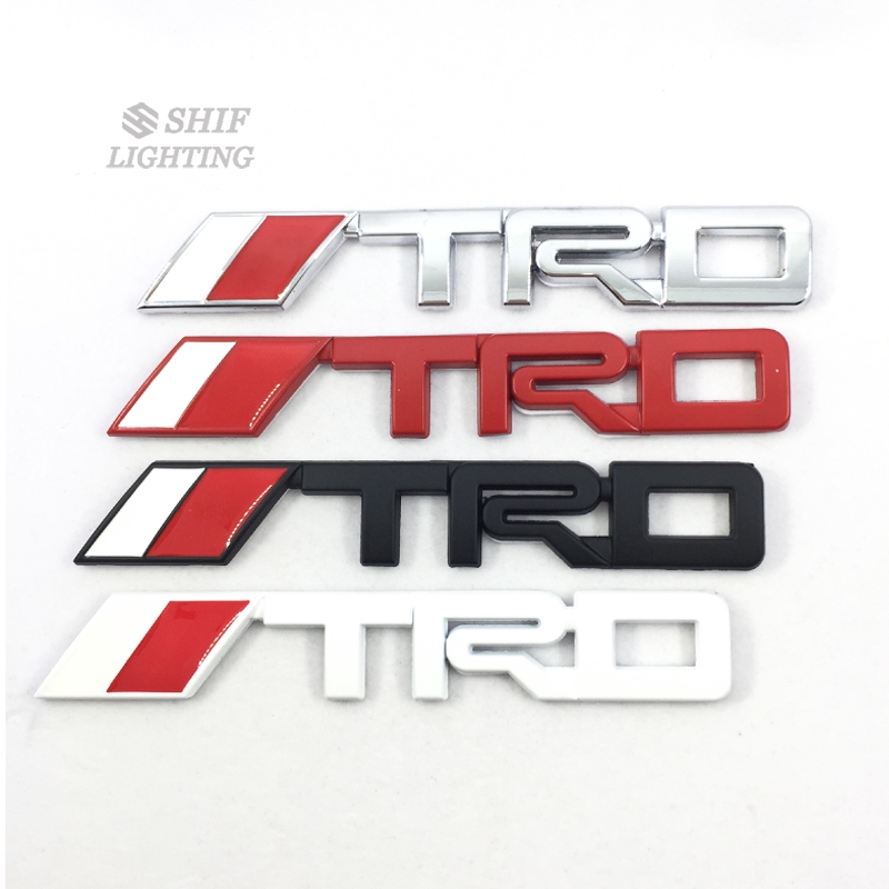 1Pc Stiker Emblem / Badge Motif Tulisan TRD Bahan Metal untuk Mobil Toyota