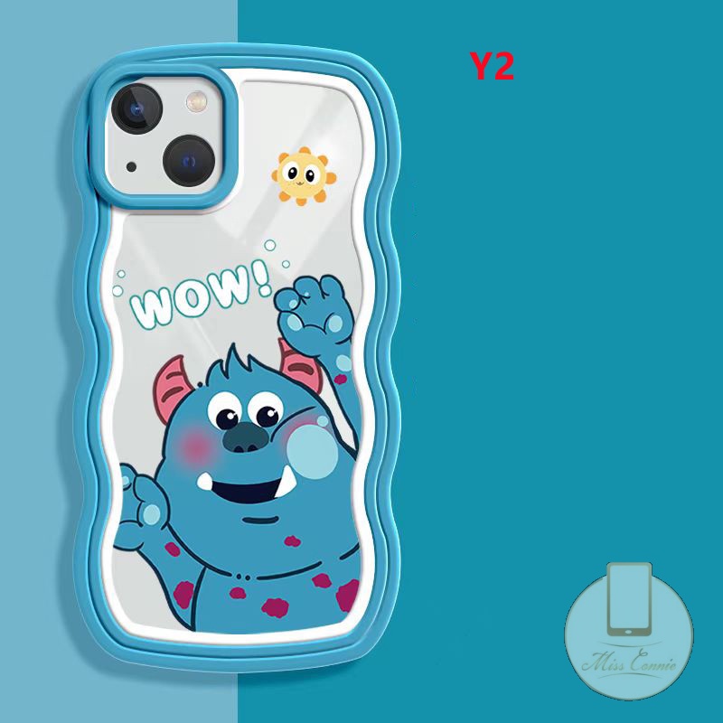 Casing Monster Hijau Redmi Note10 9 8 Note 11 Pro+Redmi 12C 9T 10C 10 9A A1 A1+9 9C NFC 10A Note 10s 11s 10 Pro Max Plus Kartun Monster University Wavy Edge Shockproof Soft Case