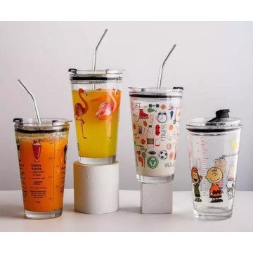 Tumbler Kaca Motif Animal - Gelas Beling Karakter - Gelas Kaca - Tumbler Kaca murah - H482