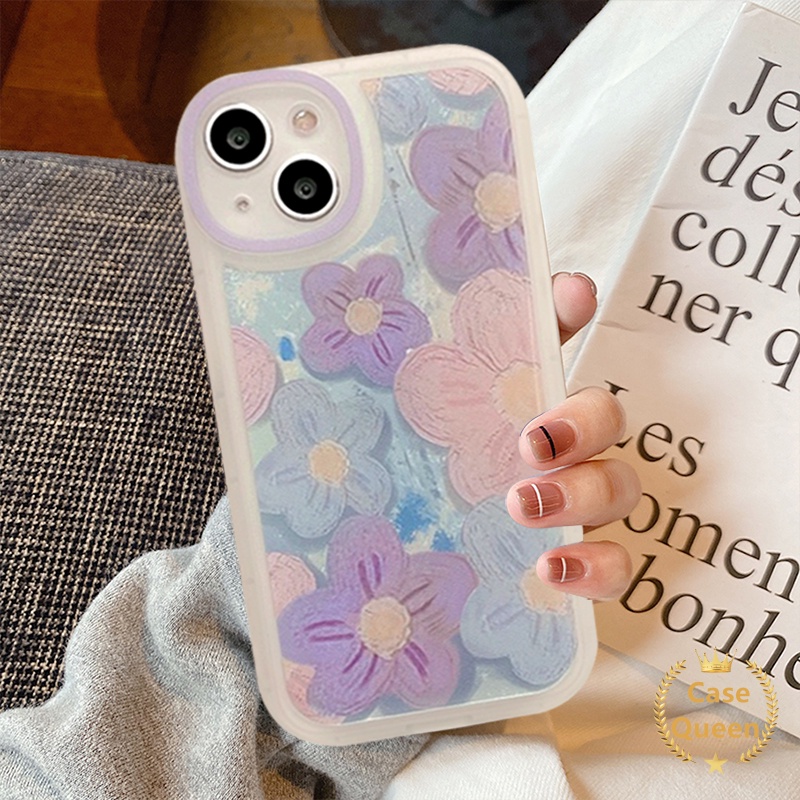 Soft Case NFC Motif Bunga Ungu Gaya Retro Untuk Xiaomi Redmi 10 9 9A 10C 9C 9C Note 11 Note10 Note9 Note8 Note11S 11 10 Pro 10s 9s 9s 9Pro POCO M3 POCO X3Pro