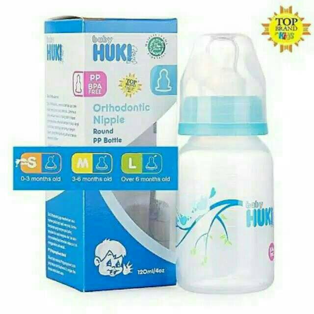 Huki Botol Orthodontic Nipple Round 120 ml &amp; 240 ml (Box)