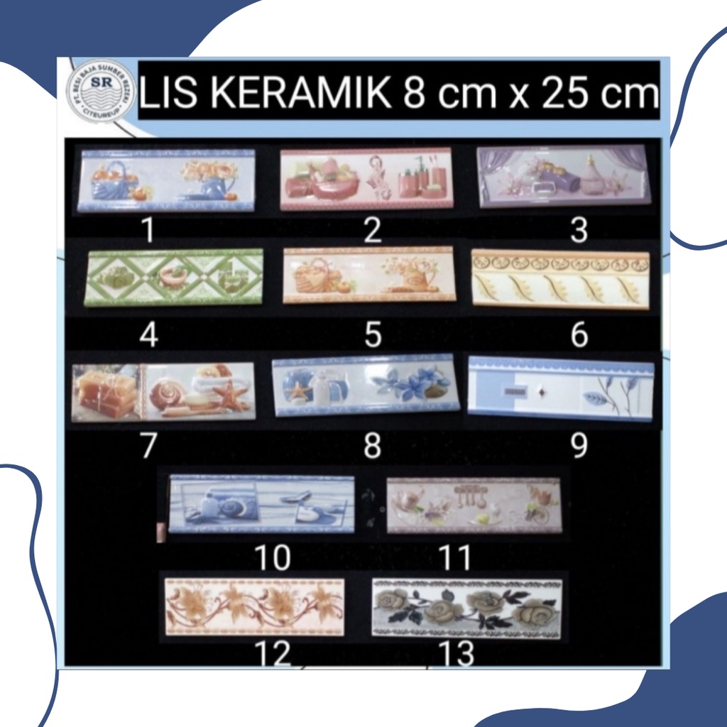 LIST KERAMIK 25 CM/LIST KERAMIK DINDING/LIST KERAMIK MOTIF