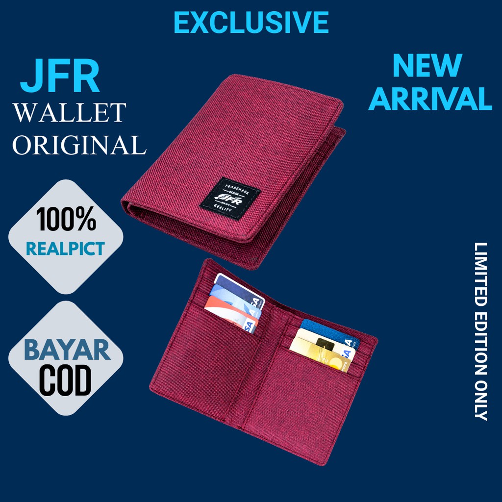 JFR Wallet Pria Dompet 3/4 Pria Kanvas Dompet Laki Laki Kekinian JP11
