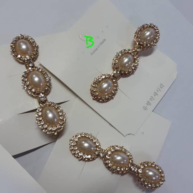 Jepit Rambut Korea Baroque Pearl Simple Diamond Retro Palace