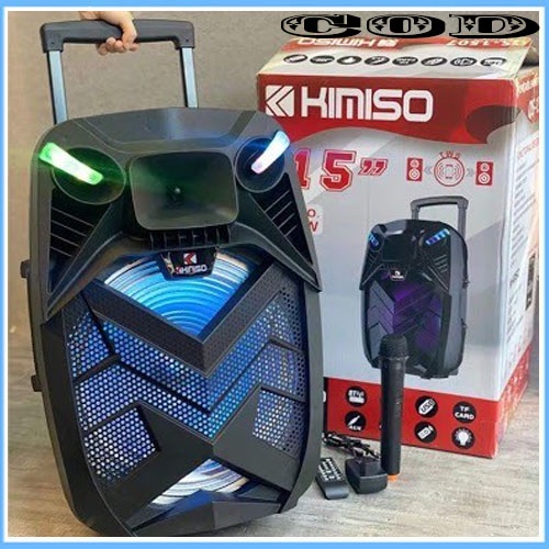 PAKET SPEAKER Kimiso QS-1507 15&quot; Trolley Portable Party Speaker Rechargeable with FREE  Wireless Microphone ORI