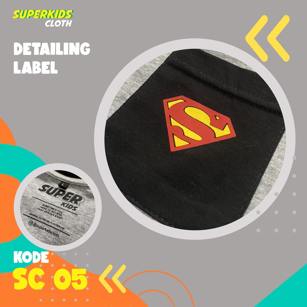 KAOS ANAK LAKI LAKI TERMURAH ECER GROSIR SUPERKIDS CLOTH SUPERHERO SUPERMAN 1 - 8 TAHUN