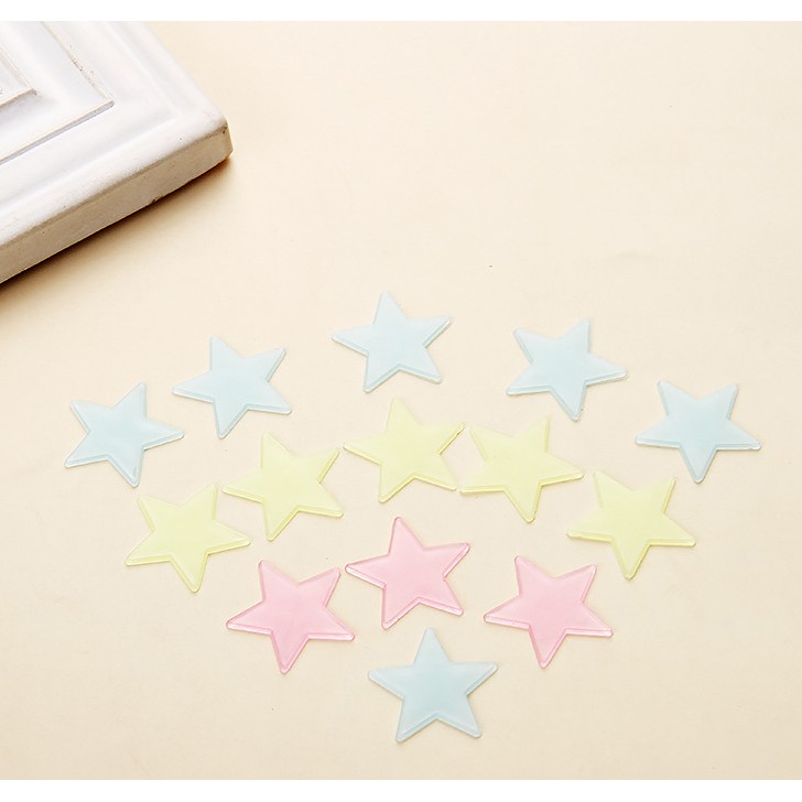 RELIZA WALL STICKER BINTANG STAR GLOW IN THE DARK 3CM ISI 100PC STIKER DINDING