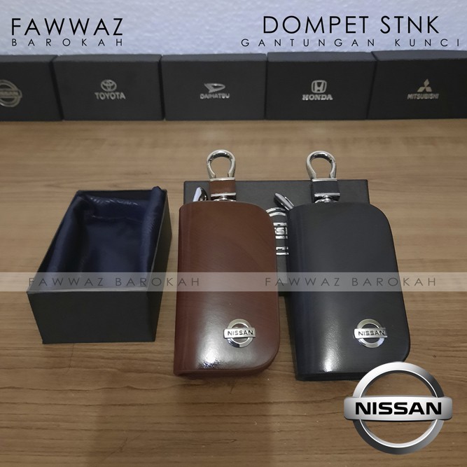 DOMPET STNK MOBIL DAN MOTOR GANTUNGAN KUNCI DOMPET LOGO NISSAN HITAM