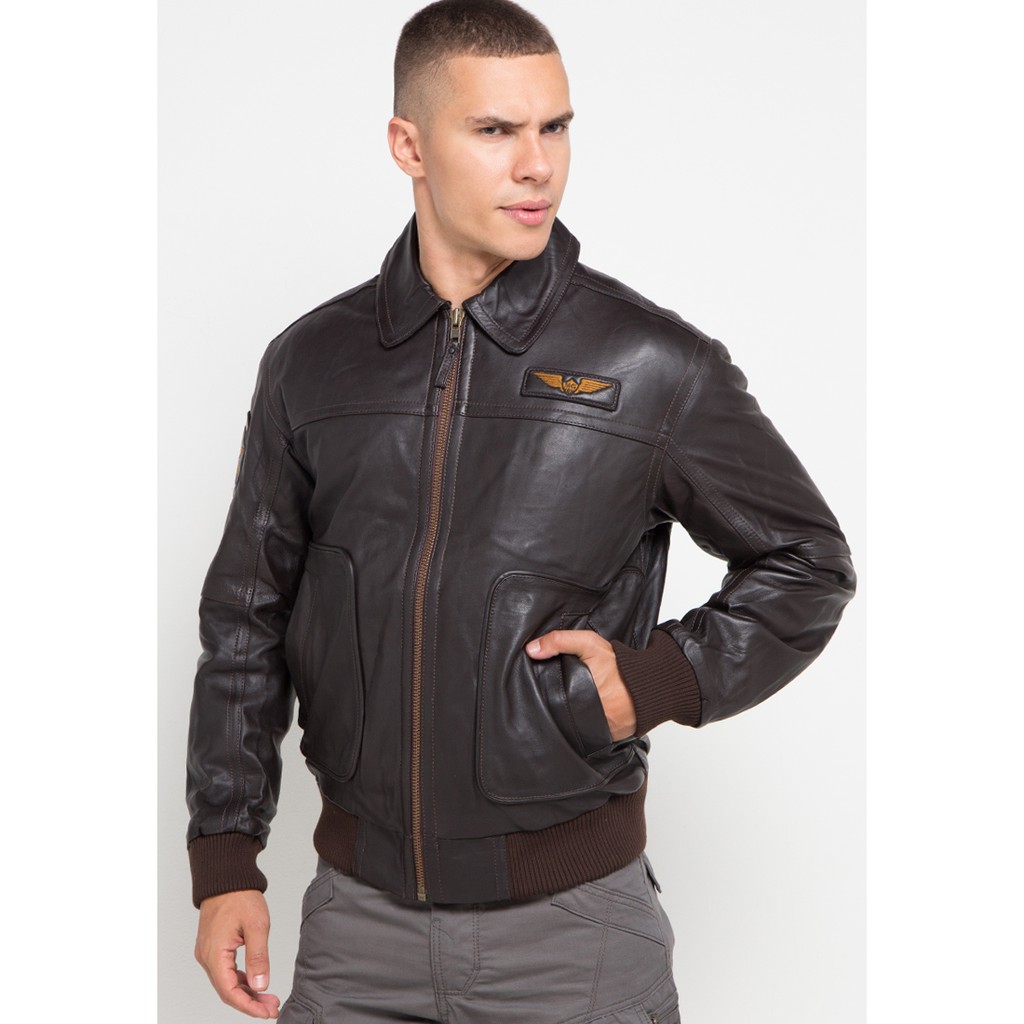 Jaket Kulit Asli MGee 3451C Jack Brown