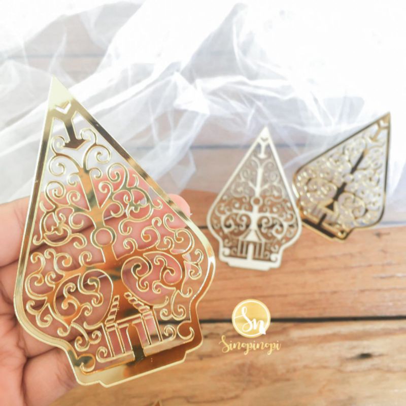 LASER GUNUNGAN JAWA WAYANG | DEKORASI HIASAN MAHAR KAYU AKRILIK | LAMARAN NIKAH BAHAN KERAJINAN HIAS