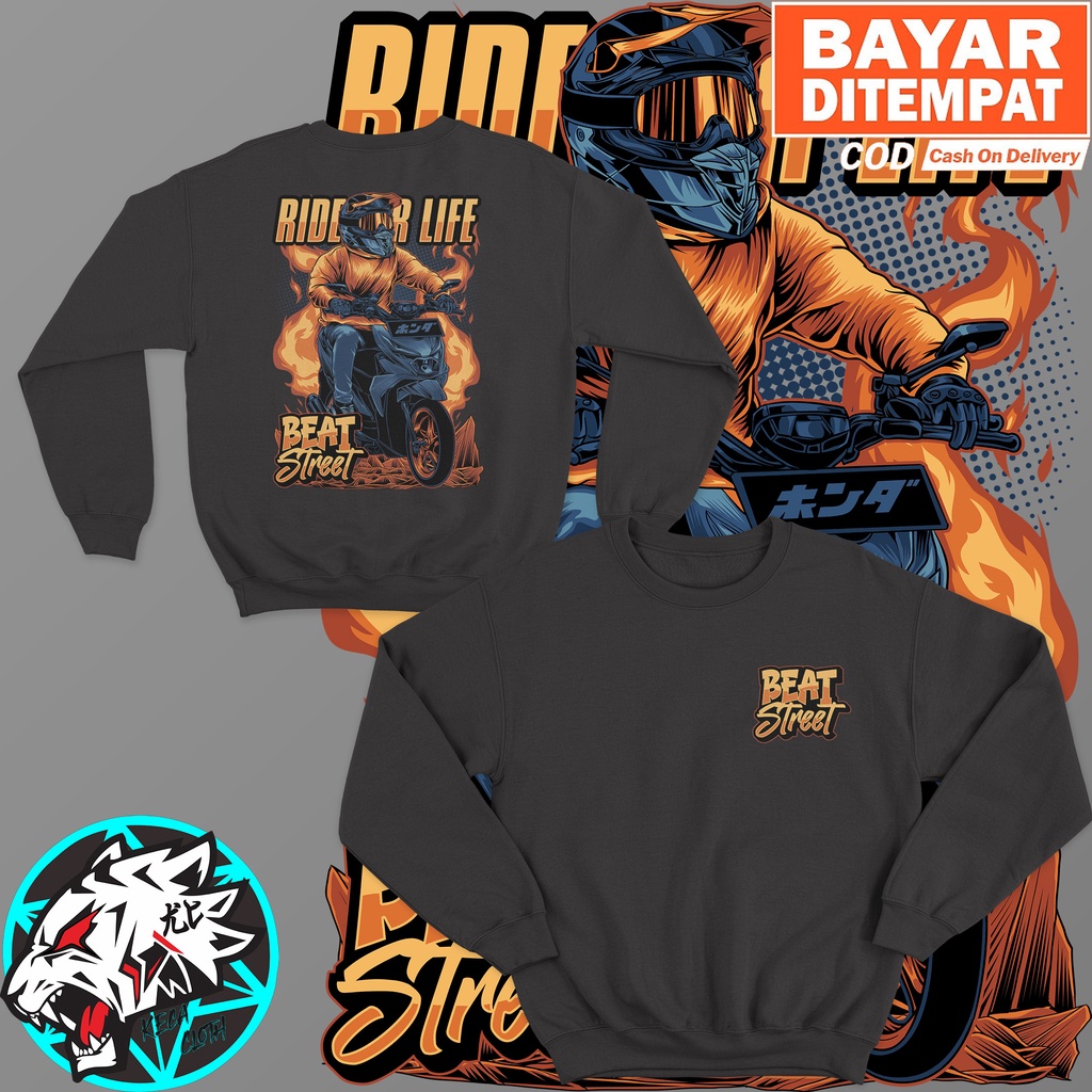 JAKET SWEATER HONDA BEAT STREET RIDER SERIES BIG SIZE JUMBO SWEATER BEAT STREET PRIA WANITA