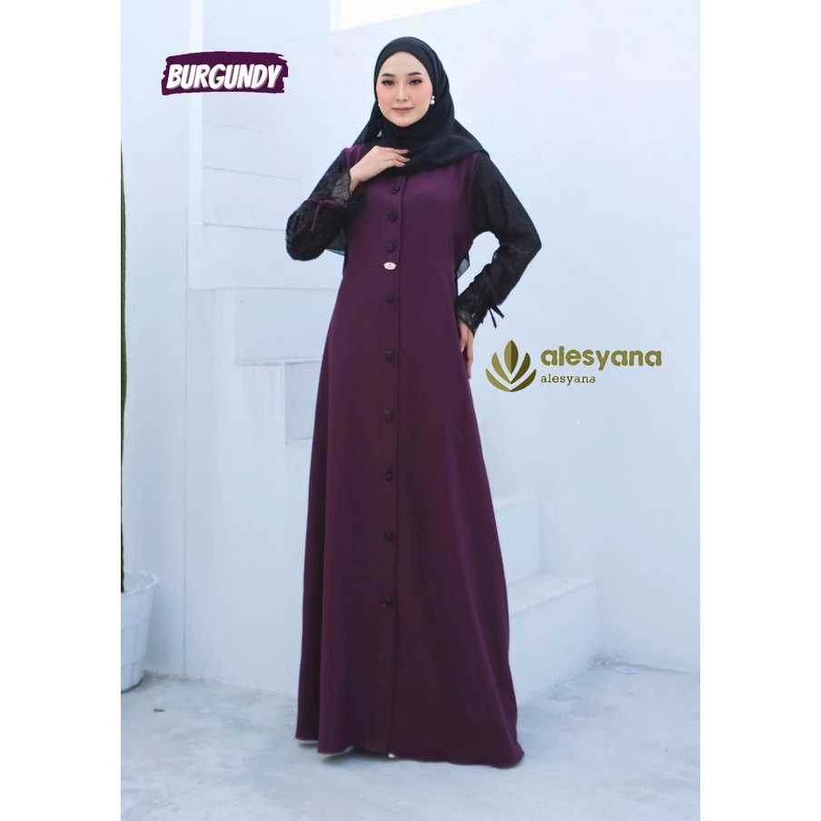 Dress brukat zaviera quenna alesyana itycrepe premium new style gamis wanita terbaru model selebgram