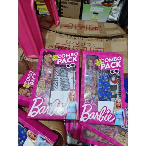 Mainan boneka Barbie combo pack