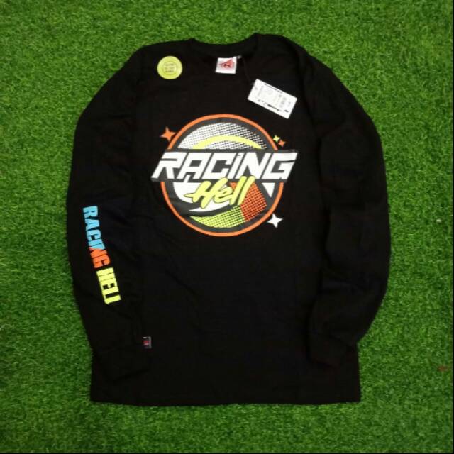 Kaos RACING HELL Glow In The Dark Black Hitam Lengan Panjang