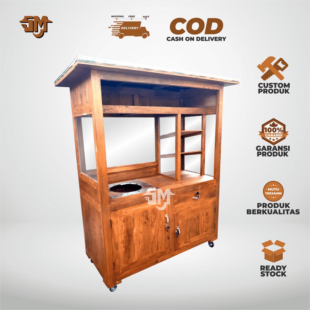 Booth 6 Sop Buah,Sempol,Bakso Goreng/Grobak Makanan/Stand Kayu Makanan Kekinian