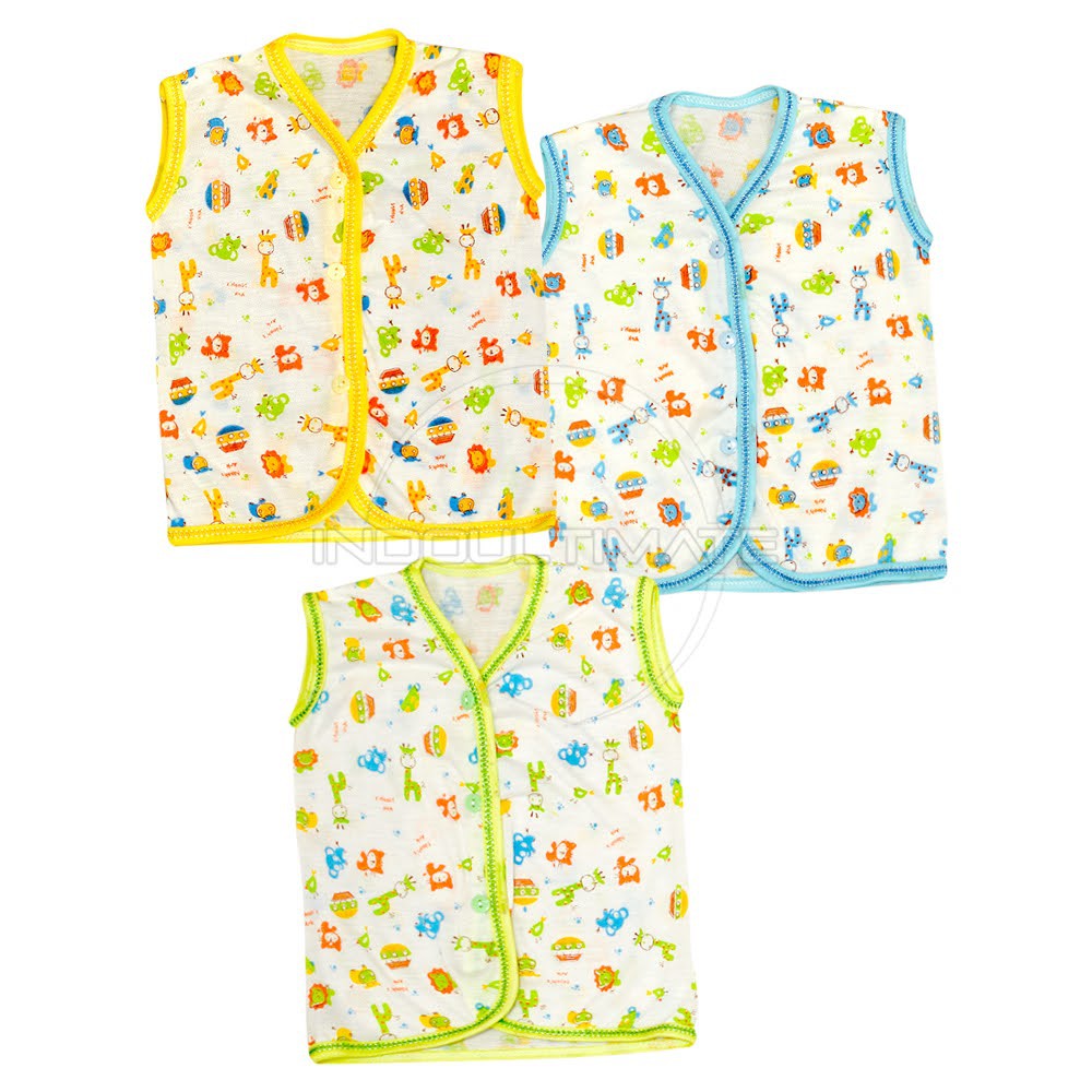 3pcs Kaos Bayi kutung tanpa lengan Newborn Baru Lahir BCS-043KK Atasan Bayi singlet  Pakaian Bayi