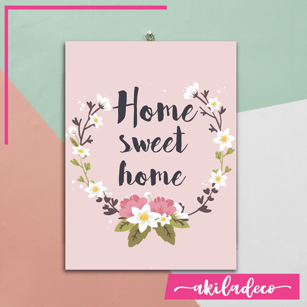 Hiasan Dinding Kayu Aesthetic Dekorasi Ruang Tamu Moderen Wall decor Motif Home Sweet Home